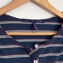 Striped Navy Blue Long Sleeve Top sz Small Photo 7