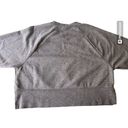 Nike  Sweatshirt Women Small Gray Pull Over Crew Neck Sweater Embossed Crop Top Photo 5