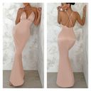 Club L  - Bridesmaid Cami Tailored Satin Maxi Dress in Nude Photo 4