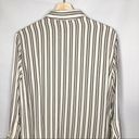 Something Navy  Vertical Stripe Satin Boyfriend Button Down M Photo 6