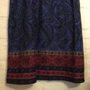 Vintage Bleyle 12 Thick Knit Blue Black Pink Paisely Midi Straight Pencil Skirt Photo 4