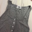 LNA Grey Cut Off Button Up Ribbed Tank Photo 2