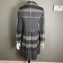 Burberry  long trench coat women's size 6 plaid wool belted gray winter Photo 5