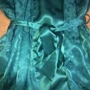 Victoria's Secret Vintage Victoria’s Secret Gold Label Teal L Kimono Short Belted Robe Damask OS Photo 4