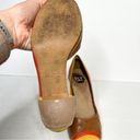 Fly London  Coral Cate Yellow 70’s Vintage Look Leather Heels Peekaboo Toe Sz 10 Photo 4