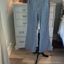 Forever 21 High Waist Denim Bell Bottoms Striped Jeans Womens Medium Photo 7