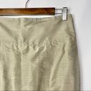 Magaschoni  Tan Satin Knee Length Office Pencil Skirt 8 Photo 1