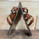 American Eagle  Women's Size 10 Leather Slide Strappy Sandals Brown Durable Soles Photo 5
