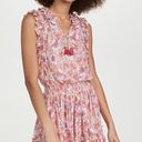 Poupette St. Barth  Triny Mini Dress Pink Dahlia Floral Resort Tiered Medium M Photo 4