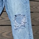 American Eagle  Mom Jean Size 10 Light Wash Distressed Photo 7