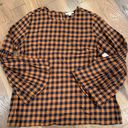 BeachLunchLounge Womens Checkerboard Brown Blouse Top Size Large Photo 2