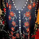 American Vintage Vintage poinsettia, flower, black extra large Christmas vest Photo 0