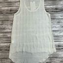 Tea N Rose  Women's Hot Mama Tank Top S SM Small Ivory Cream Sheer Hi Low Crochet Photo 3