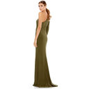 Mac Duggal IEENA For  NWT Olive Green One Sleeve Jersey Ruched Maxi Gown Size 10 Photo 11