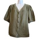 Knox Rose New  Army Green Short Sleeve Blouse Medium Photo 0