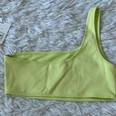 Good American  Scuba Hot Shoulder Bikini Top in Key lime001 size 2/Medium Photo 8