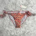 Billabong NEW NWT  Bikini Bottoms Swim Fringe Tie Tribal Pink Black Neon Small Photo 0