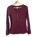 Ariat  Burgundy Red Henley Long Sleeve T-Shirt S Photo 3