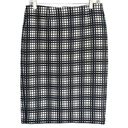 Dalia Collection  Black White Caged Print Tweed Wool Blend Pencil Skirt Size 4 Sm Photo 0