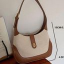 Beige & brown canvas summer mini shoulder bag Photo 2