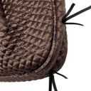 Brahmin  Crossbody Purse Brown Quilted Faux? Leather Strap Gold Hardware Zip FLAW Photo 8