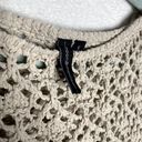 The Moon  & Madison Crop Chunky Open Knit Boat Neck Sweater Pullover Tan Size Small Photo 3