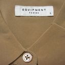 Equipment NWT  Earl in Camel Silk Pleating Button Down Shirt L $258 Photo 3