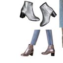 Rag and Bone  Drea Gunmetal Metallic Silver Leather Boots EUR 35 US 5 Photo 1