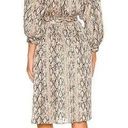 Brochu Walker  Olivia Snake Print Blouson Midi-Dress in Metallic Python Photo 1