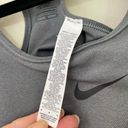 Nike  Dri Fit Sports Bra Removable Pads Grey Black Swoosh Racerback ~ Size M Photo 5