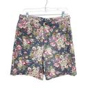 American Vintage Vintage 90s Mom Shorts Womens 32" Waist Floral Print Denim High Waisted Photo 0