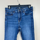 Hollister Jeans Womens Sz 5 S Blue High Rise Super Skinny Distressed 27x28 Photo 2