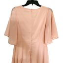 Boohoo  Light Pink Flutter Sleeve V Neck Midi Dress Size 6 Photo 8