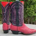 Justin Boots 8 B Vintage Justin Lizard Leather Two Tone Western Cowboy Boots Photo 4