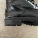 All Saints Donita Black Leather Combat Boots 37 Lace Up Zip Buckle Lug Sole Photo 5