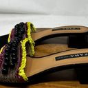 ZARA  Sandals Womens Black Hand Beaded Fringed Mule Slide Sandals Size 41 Photo 2