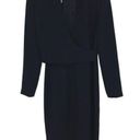 Jones New York  Women's On The Town Surpliced Faux Wrap Dress Black Size 4 NWT Photo 1