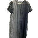 Calvin Klein  Women's Black Striped Maxi Caftan Cover-Up Dress Sheer M Photo 0