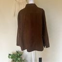 cj banks  Brown Faux Suede Layering Button Down Jacket - Size 1x Photo 2