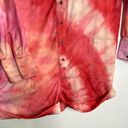 Plush Tie Dye Button Front Shorts Romper Pink Back Pocket Boho Retro Sz Sm NWT Photo 7