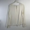 Massimo Dutti  Size L Blouse Top Silk Front Jersey Back Shirt Long Sleeve Women's Photo 7