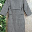 Stella McCartney  Houndstooth Plaid Boat Neck Wool Blend Dress Gray 42 US 6/8 Photo 0