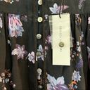 Rebecca Minkoff  Blouse Maggie Top Button Front & Neckties Sz L NWT Floral Black Photo 6