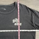 Aerie  Long Sleeve Cropped Tee Gift-Able Graphic Dark Gray Distressed Medium NWOT Photo 9