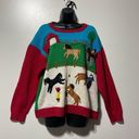 California Sweaters Knit Peru Novelty Horse Equestrian Cowboy Sweater Sz Medium Photo 0