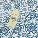 The Loft NWT Blue Floral Medium Petite Open V-Back Top Photo 1