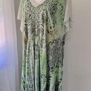 One World  Y2K Style Green Beaded Dress Photo 0