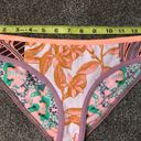 Maaji  Reversible Bikini Bottom in Orange Floral Geometric Pattern Size Small Photo 1