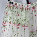 Natori Josie  White Rose Bud Floral Wide Leg Sheer Cropped Lingerie Sleep Pants Photo 5