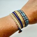 Stella & Dot  Vista Wrap Bracelet bracelet boho Aztec Layering Silver Gold Blue Photo 1